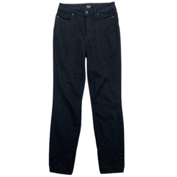 Paige Jeans Women’s Black Hoxton Ultra Skinny Stretch Denim Mid Rise Casual 27 - Picture 1 of 9
